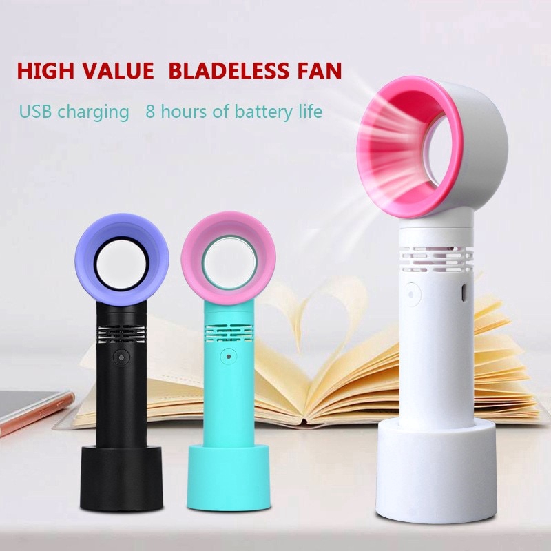 Outdoor Usb Rechargeable Fan Portable Bladeless Handheld Mini Cooler No ...