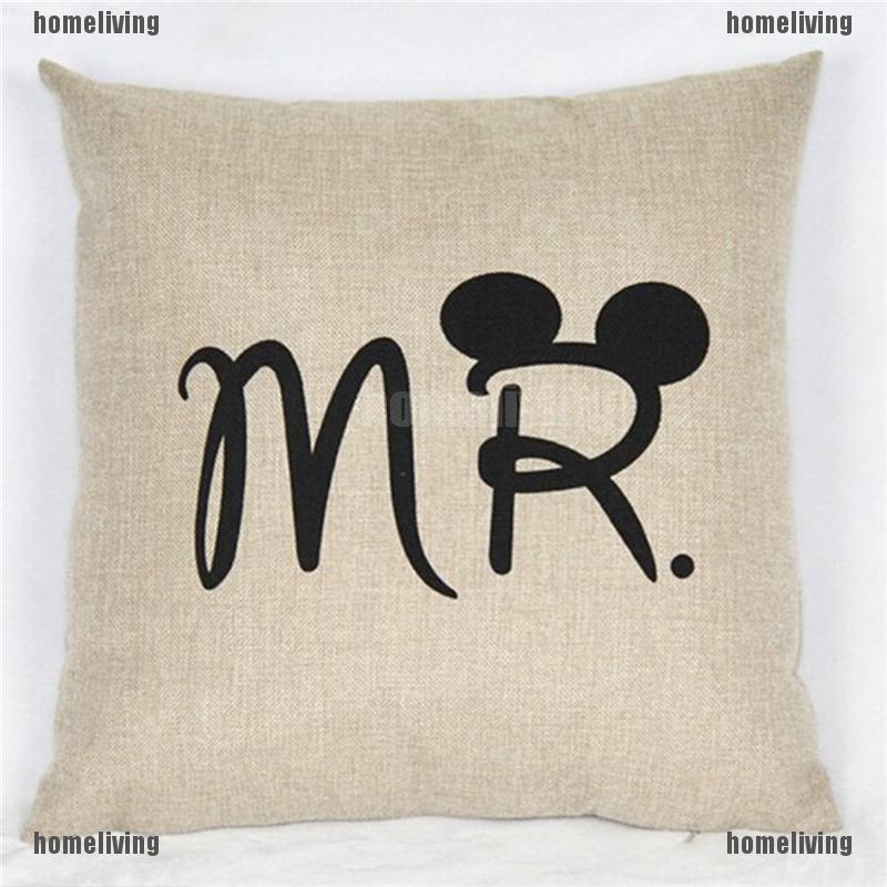 1pcs Mr Mrs Couples Gift Cotton Throw Pillow Cases Homedecor