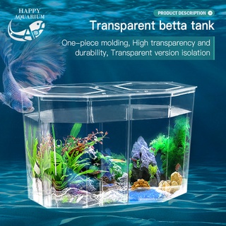 Aquarium Double Betta Fish Tank Dual BettaHex Clear