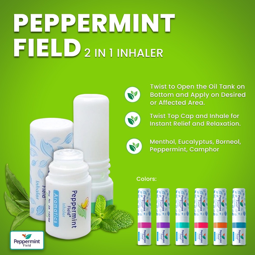 Peppermint Field Nasal 2 In 1 Inhaler Relief Congestion And Vertigo Thai Nasal Inhaler