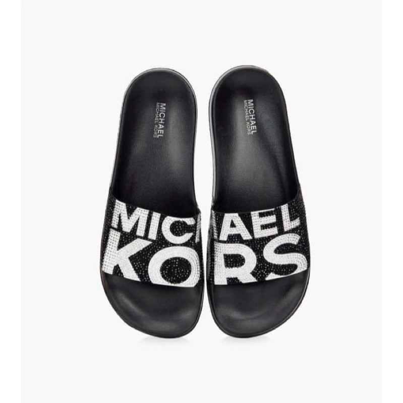 Michael Kors Slides Black/White US 7 | Shopee Philippines