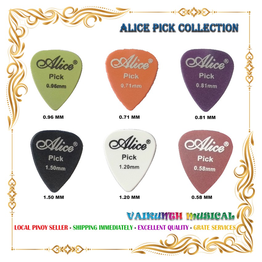 1 Pcs Alice Acoustic Electric Bass Pick Thickness 0.58 1.5 mm Shopee Philippines