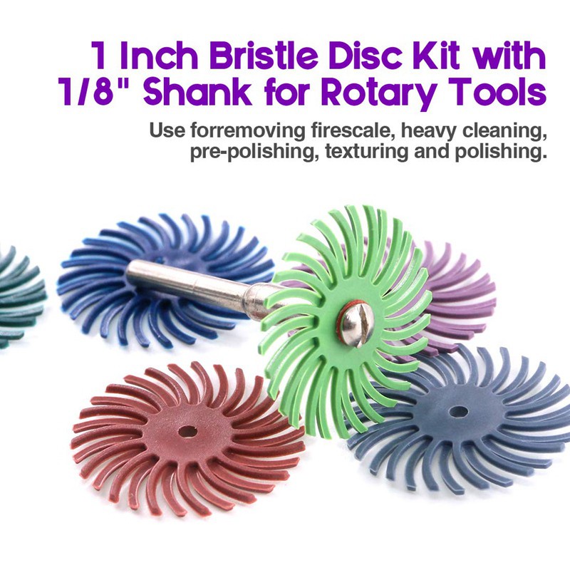 35Pcs Radial Bristle Disc Kit with 6Pcs Mandrels for Rotary Dremel
