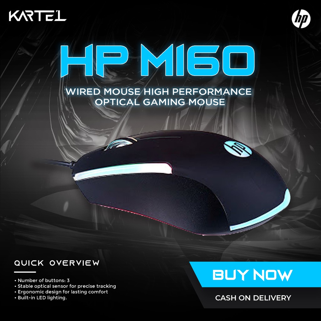 HP WIRED GAMING MOUSE LED MULTICORES (M160) Shopee Philippines