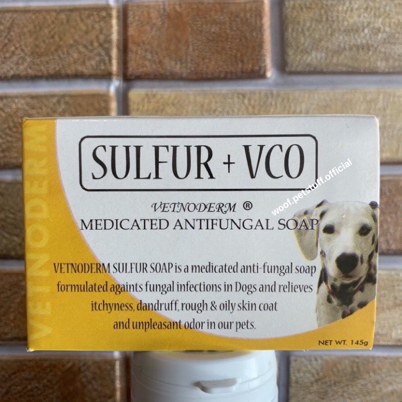 Vetnoderm (Bio Sulfur + VCO) Medicated AntiFungal Soap for Pet Dogs