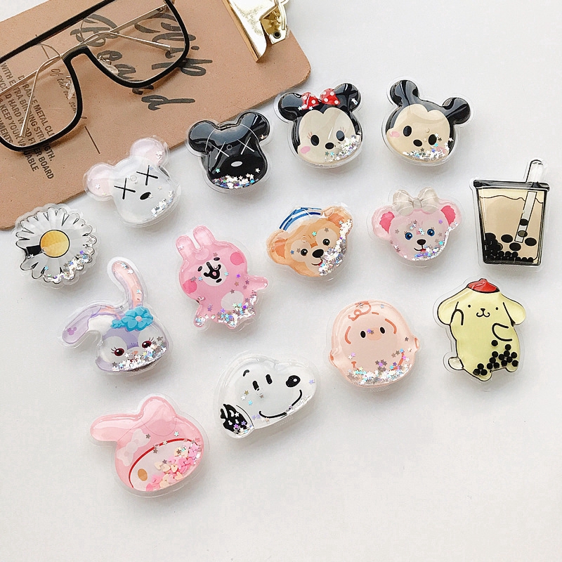 Pop Socket Water Glitter Karakter Disney Mickey Minnie