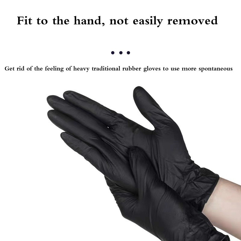 20pcs black disposable gloves latex nitrile butadiene rubber gloves