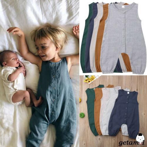 baby boy linen overalls