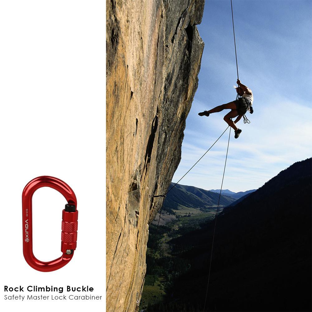 25KN O Shape Safety Auto Master Lock Carabiner Outdoor Rock Climbing Buckle 