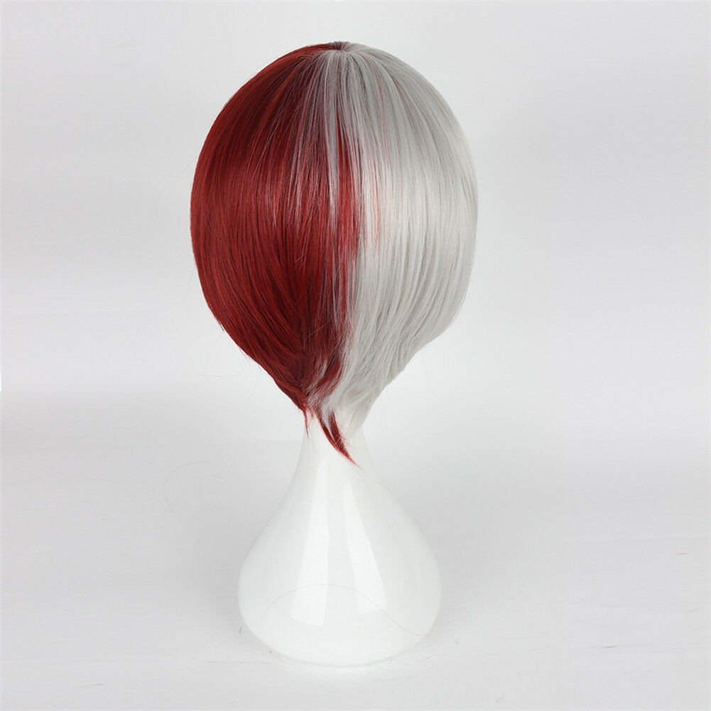Cosplay Wig My Hero Academia Shoto Todoroki Silver White Red Anime