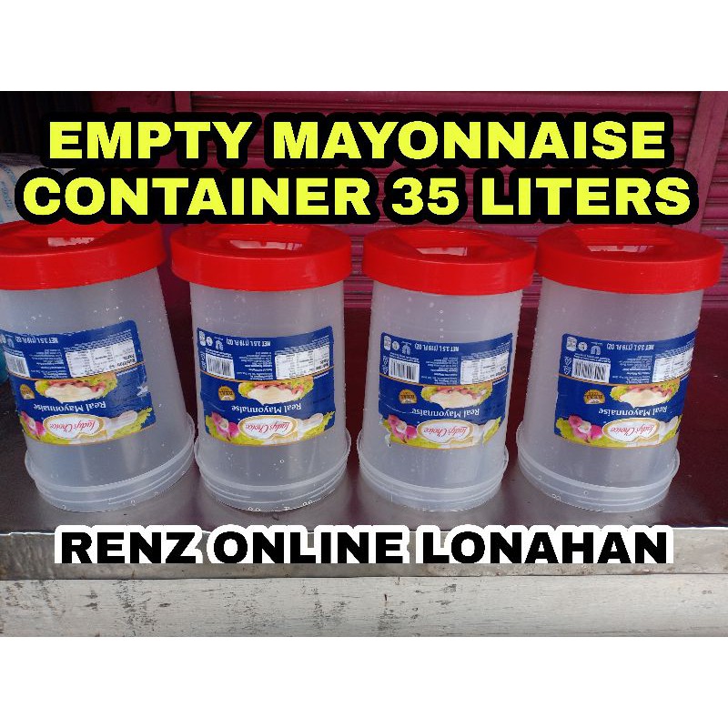 Clean Used Container / Empty Mayonnaise Container / Heavy Duty Jar 3.5