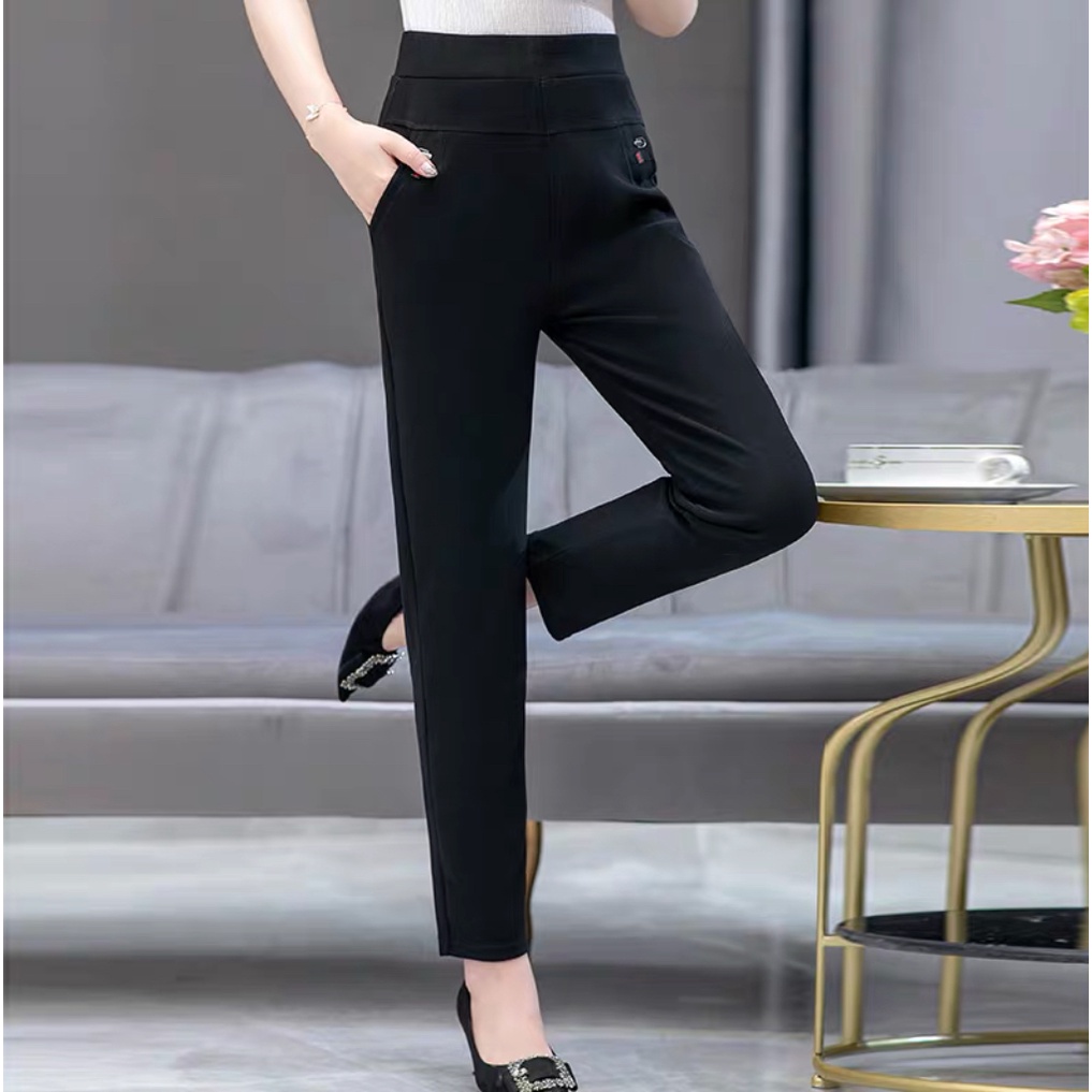 ladies slacks elastic waist