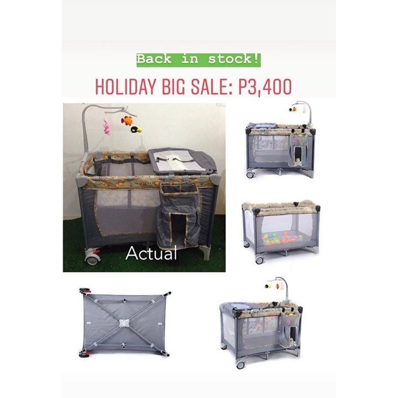 Sale Cobabies Multi Purposes On The Go Pack N Play Crib Shopee