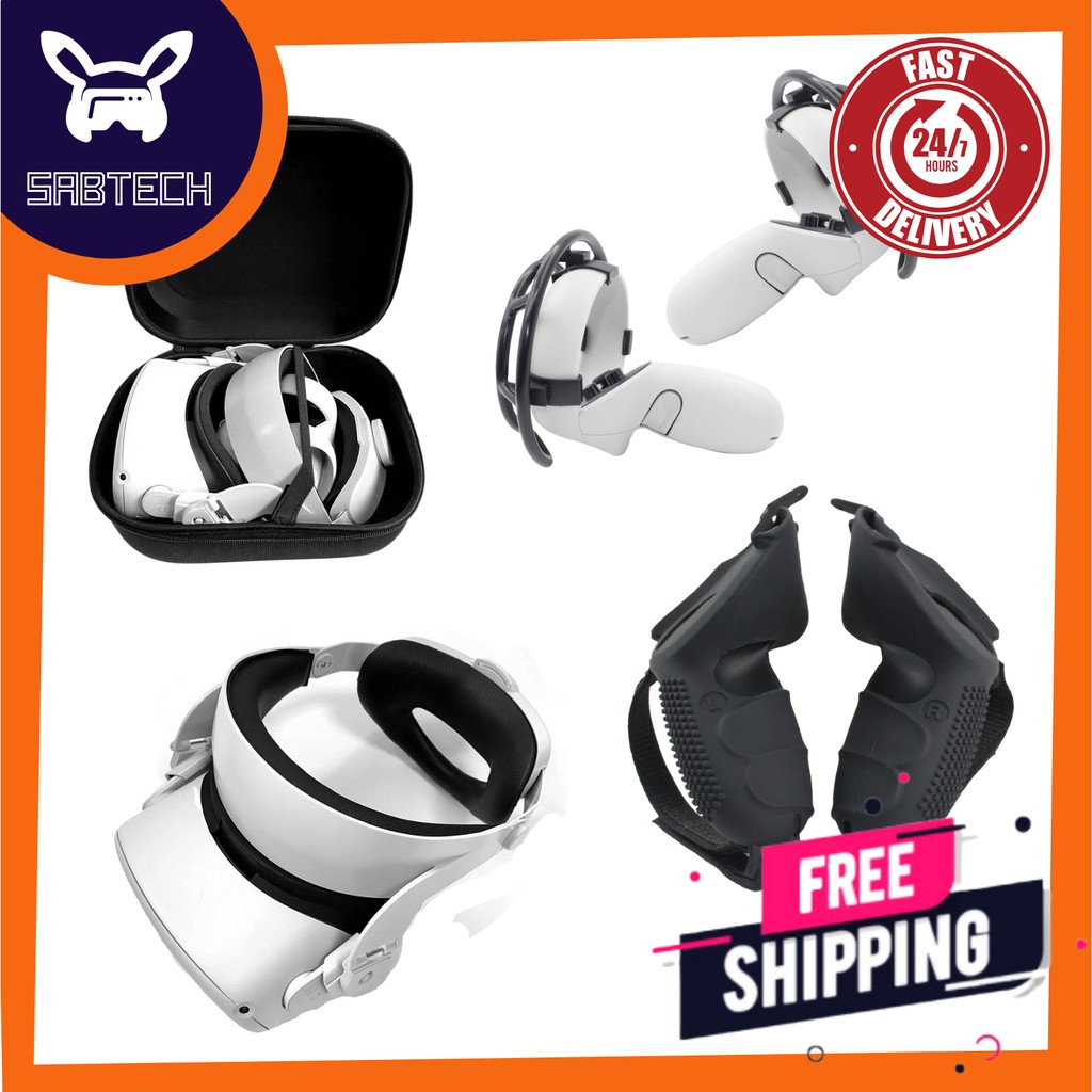 Oculus Quest 2 Accessories Bundle Promo (Headstrap Case Handgrips