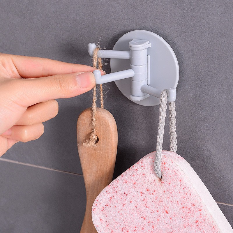 1pcs 5KG Rotatable Strong Bearing Stick Hook Kitchen Wall Hanger Bathroom Kitchen Hooks