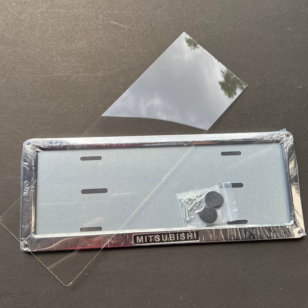 1PC MITSUBISHI Car Plate Cover Deflector Chrome Plate License Frame