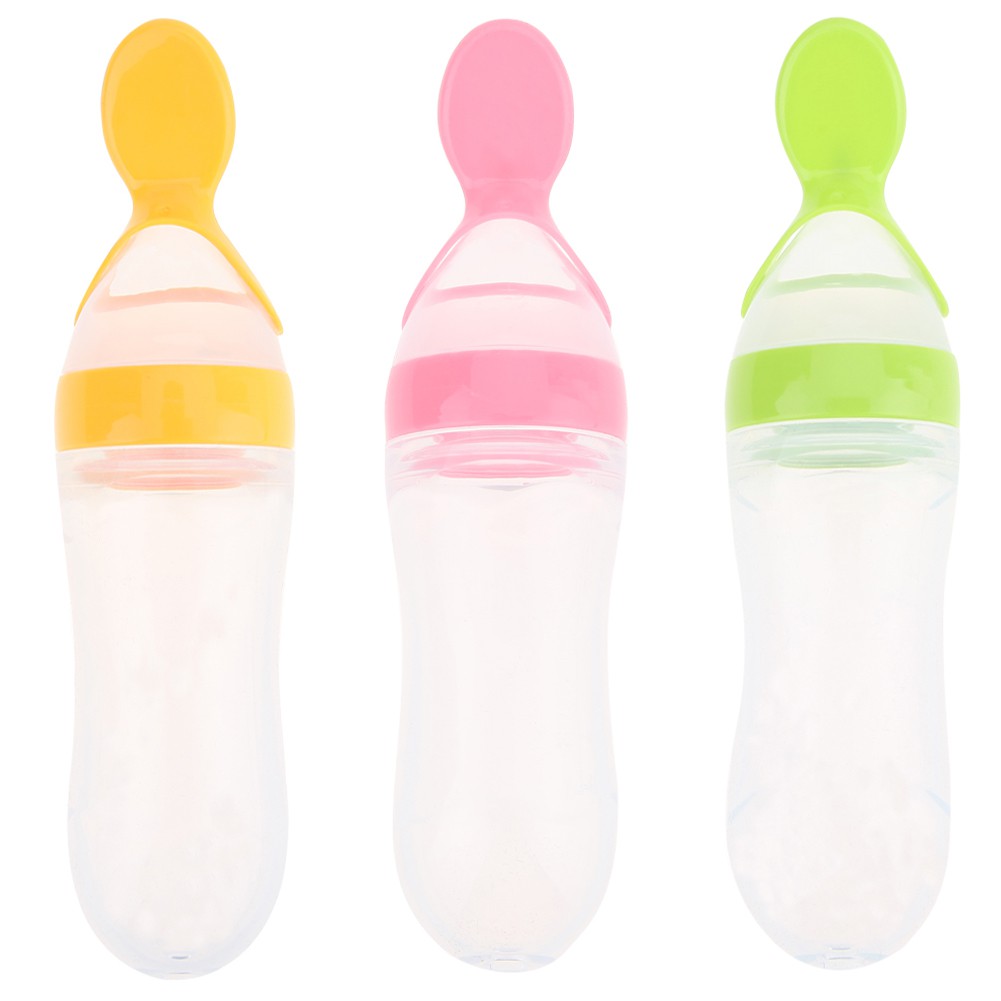 silicone feeding bottle with spoon