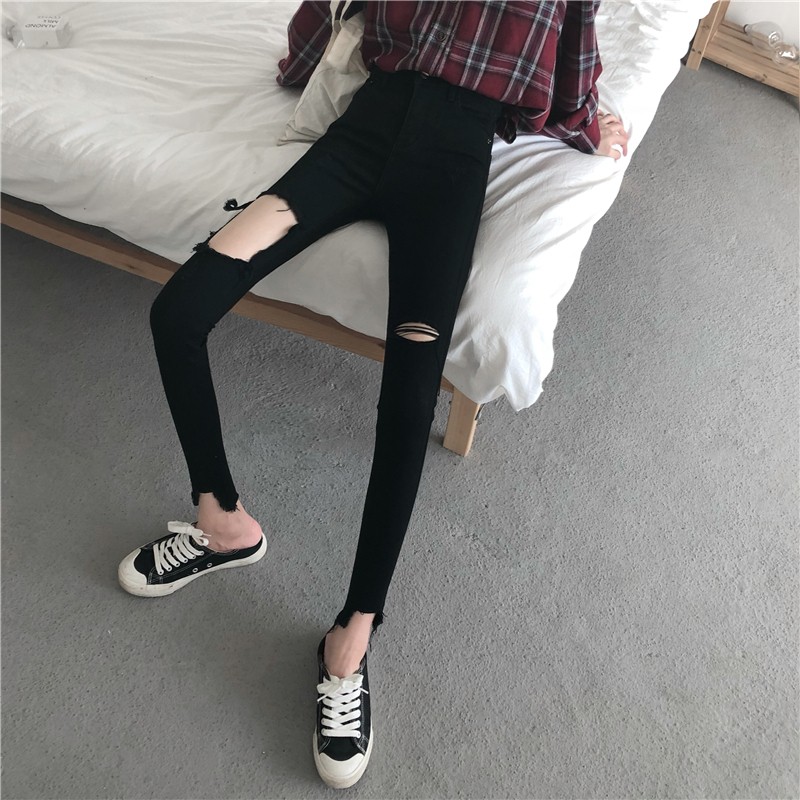 korean black jeans