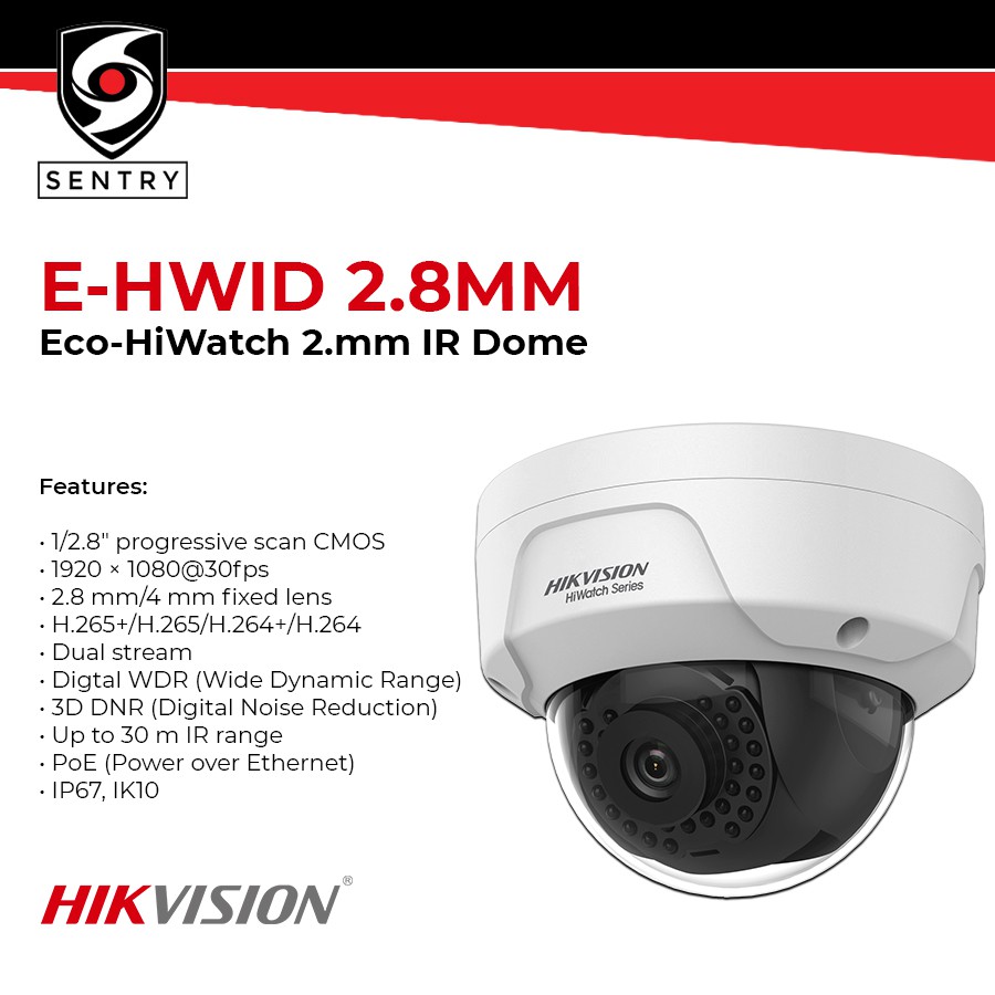 HIKVISION EHWID 2.8MM EcoHiWatch 2.mm IR Dome Shopee Philippines