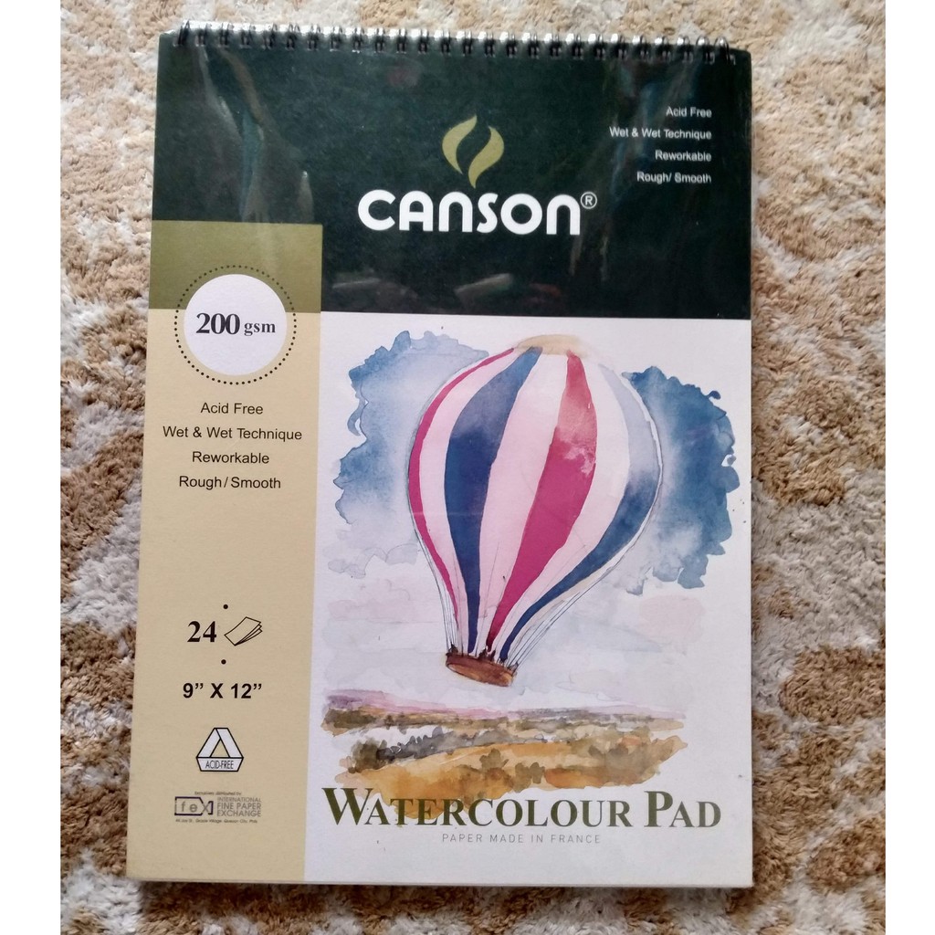 Canson Watercolor Pad 200gsm 9x12" 24 sheets Shopee Philippines