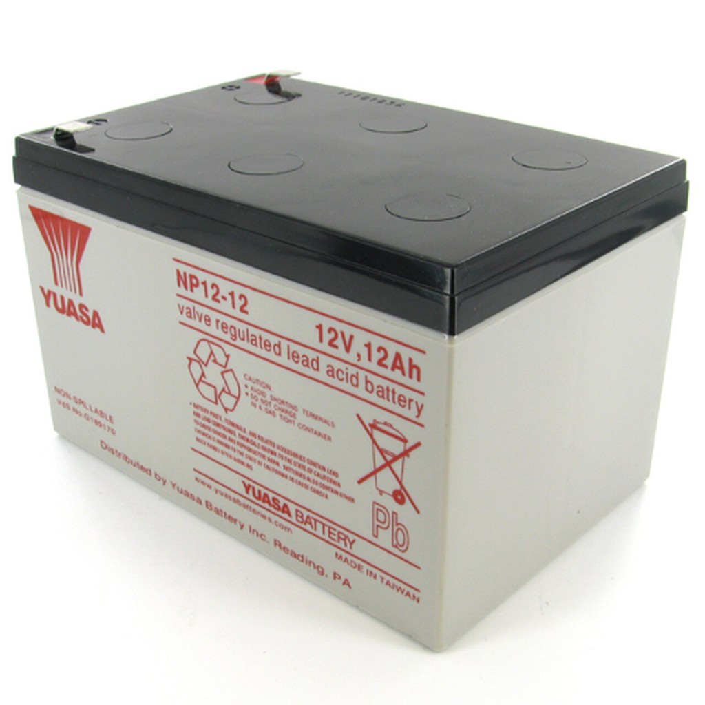 Yuasa E-Bike Battery 12V 12Ah 20hr 12 Volts 12 Ampere NP12-12 EBike UPS Battery