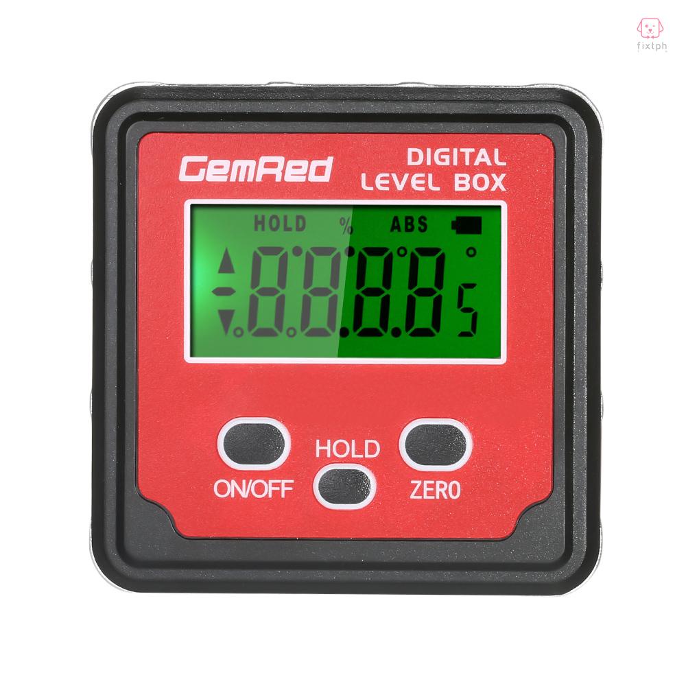 A0208 GemRed Level Box Angle Gauge Digital Angle Finder Inclinometer