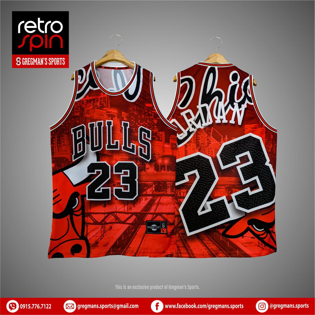 BULLS RETRO SPIN / Basketball Jersey / Sublimated Jersey Shopee
