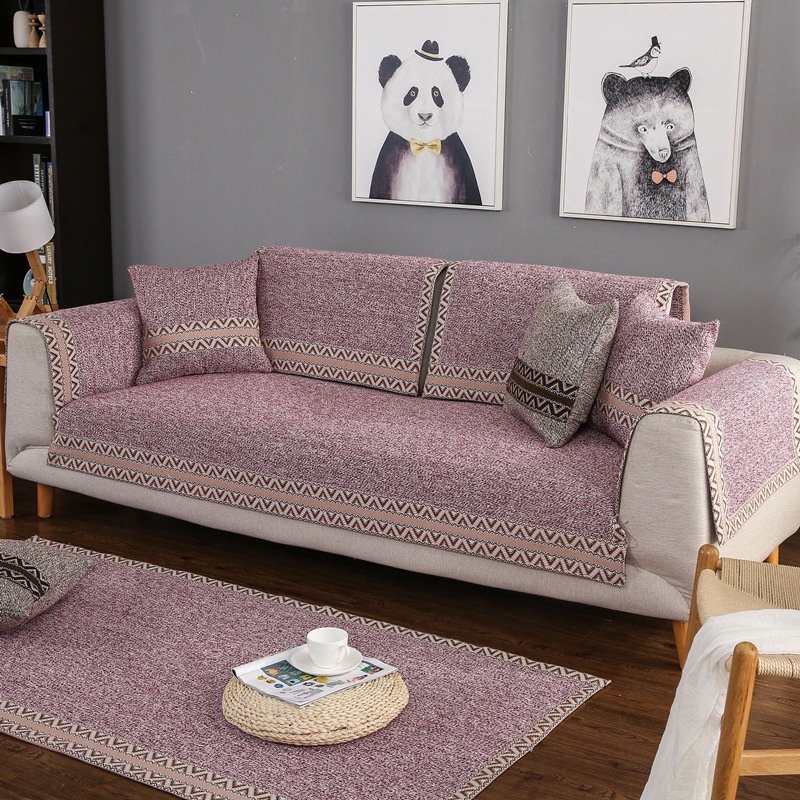 Sofa Covers for Living Room Cotton Weaving Couch Cover Modern Minimalist Corner Seat Cover