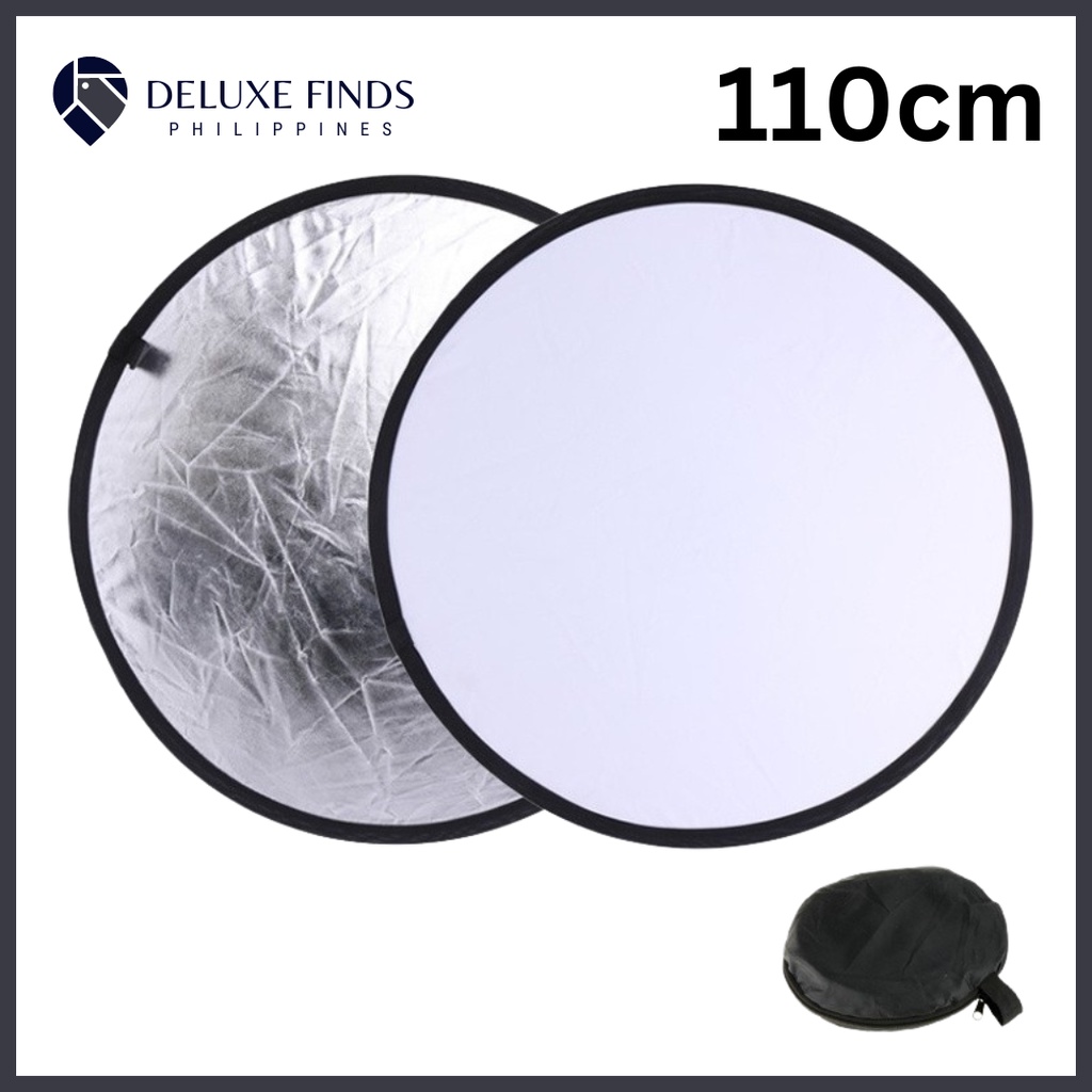 110cm 2 in1 Collapsible Portable Light Reflector Round Studio Diffuser