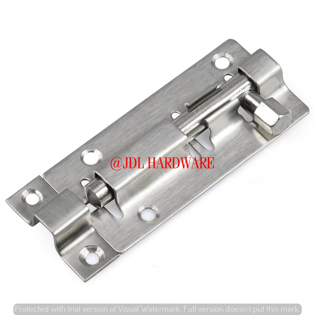 2205 6PCS Silver Stainless Steel Door Latch Sliding Lock Barrel Bolt Latch (2,3,4 INCHES)