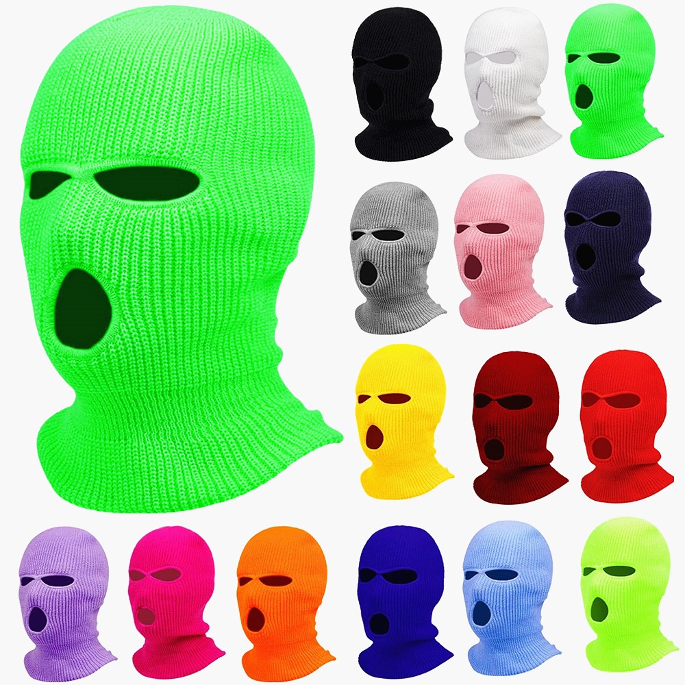 2022 New Fashion 3Hole Knitted Full Face Cover Ski Mask, Winter