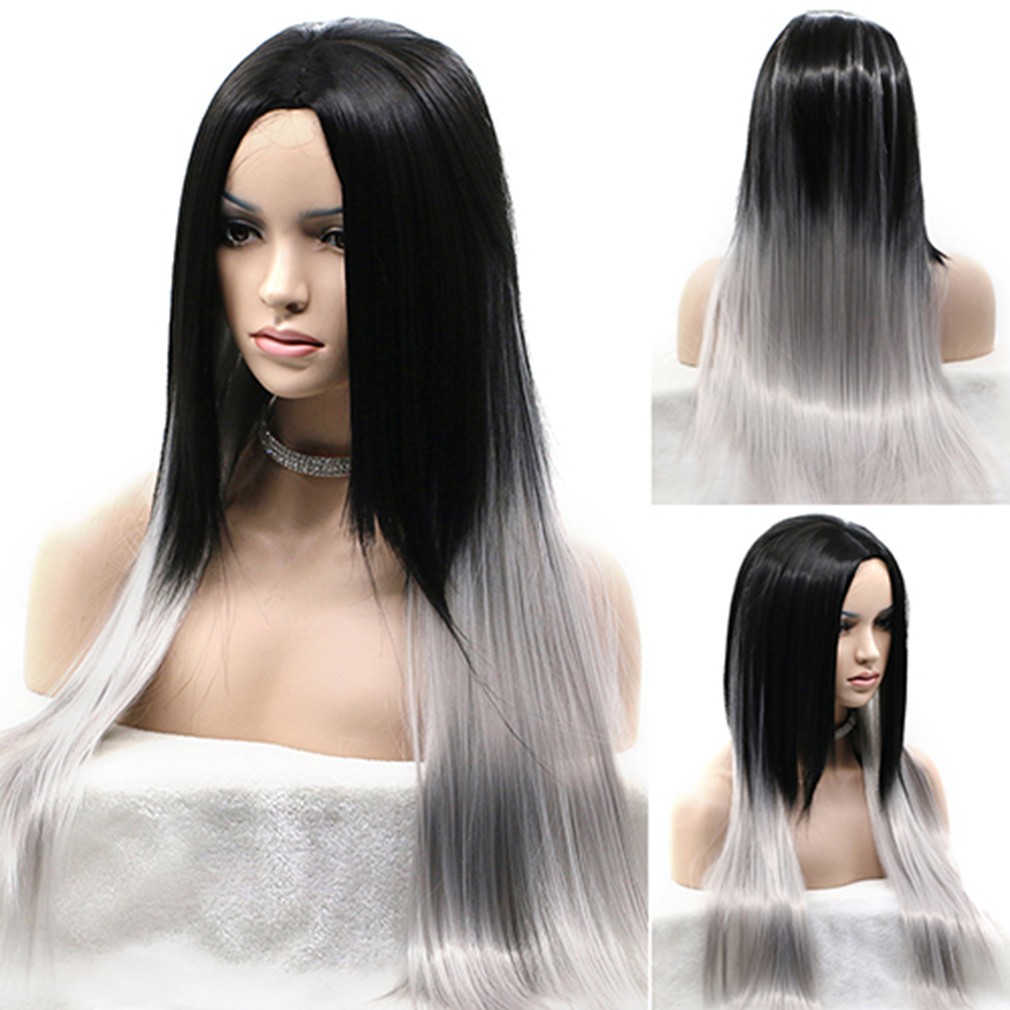 Women Long Straight Hair Style Full Wing Heat Resistant Hair Party