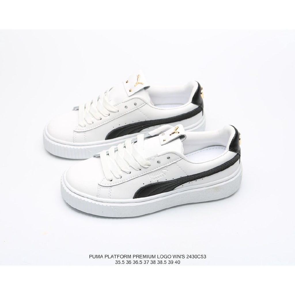 puma platform white sneakers