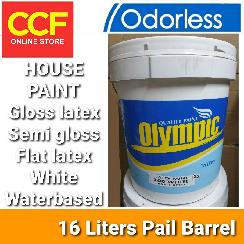 House Latex Paint Odorless White 16 Liters Olympic (1 pail per check