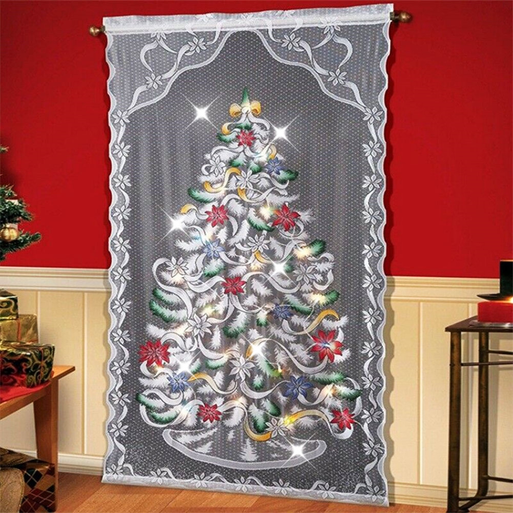 COD 80x40in Curtains Christmas Tree Simple Vertical Blackout Curtains Living Room Bedroom Shopee Philippines