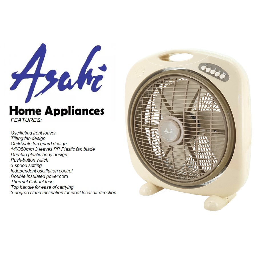 Asahi BX400 electric fan brand new sale Oscillating front