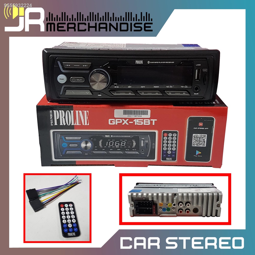 Proline GPX15BT Car Stereo w/ AM/FM, Bluetooth, USB, MP3 Player(Car