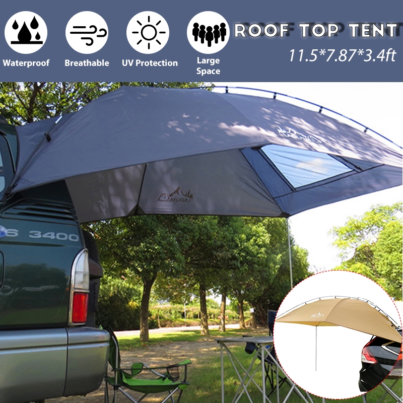 3 4person Roof Top Tent Canopy Awning Sun Shelter Beach Suv Camping Car Camping Tent Outdoor Tent Set Peg Brackets Rope Shopee Philippines