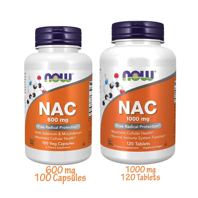 NOW Supplements NAC N-Acetyl Cysteine With Selenium & Molybdenum Non ...