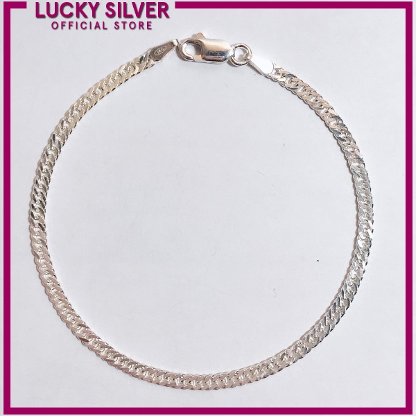 Lucky Silver Italy 92.5 Silver Bracelet B241 2mm | Shopee Philippines