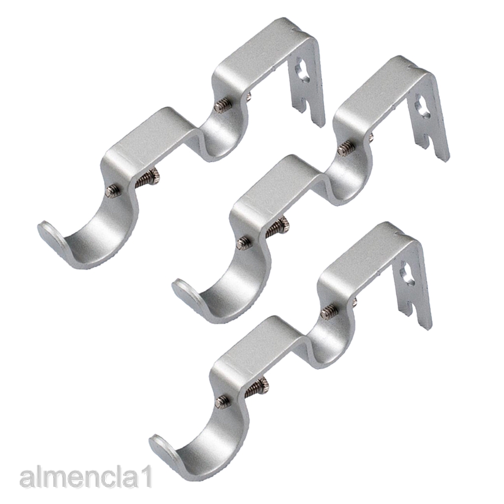 3pieces Double Curtain Rod Wall Bracket Holder For For 1 And 5
