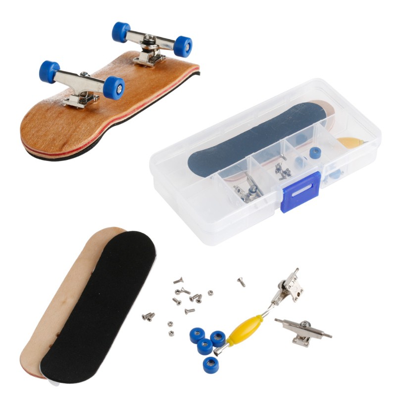 HUImiai 1Set Wooden Deck Fingerboard,Skateboard Sport Games,Kids Gift Maple Wood Set 