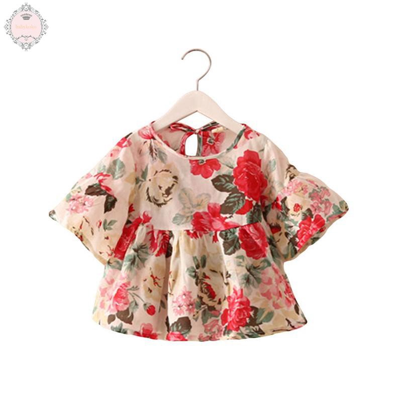  Best Price Summer Baby Girl baju  raya Retro Cotton  T 