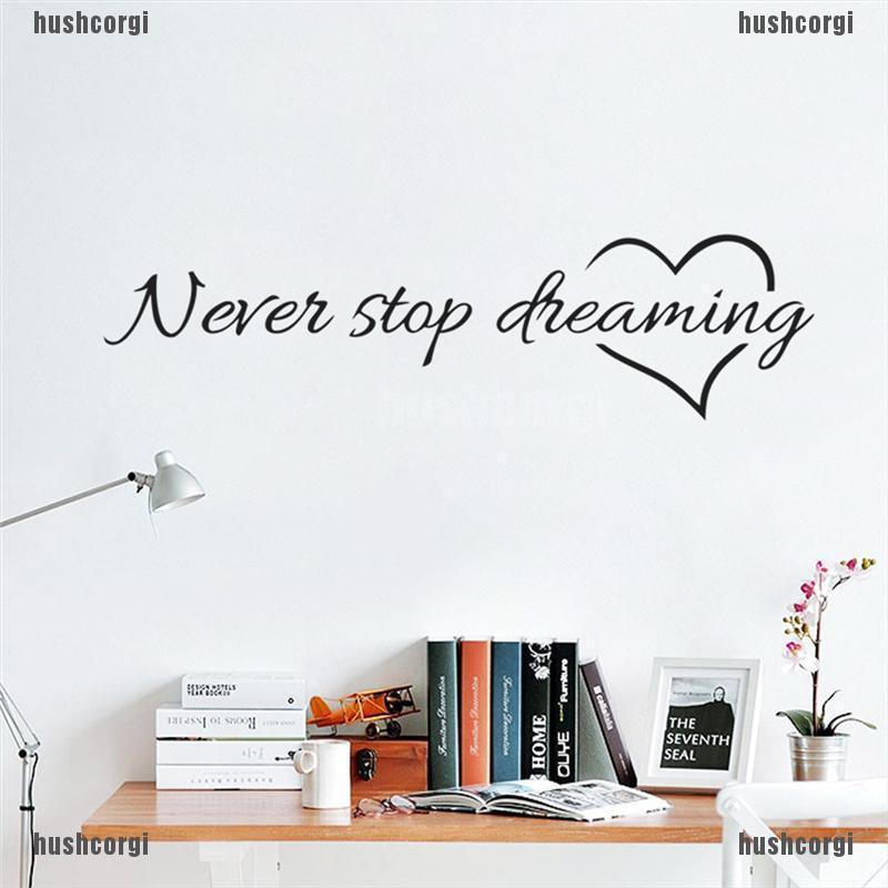 Hgph Belle Never Stop Dreaming Quote Wall Decal Bedroom Removable Vinyl Home Sticker Modish Shopee Philippines