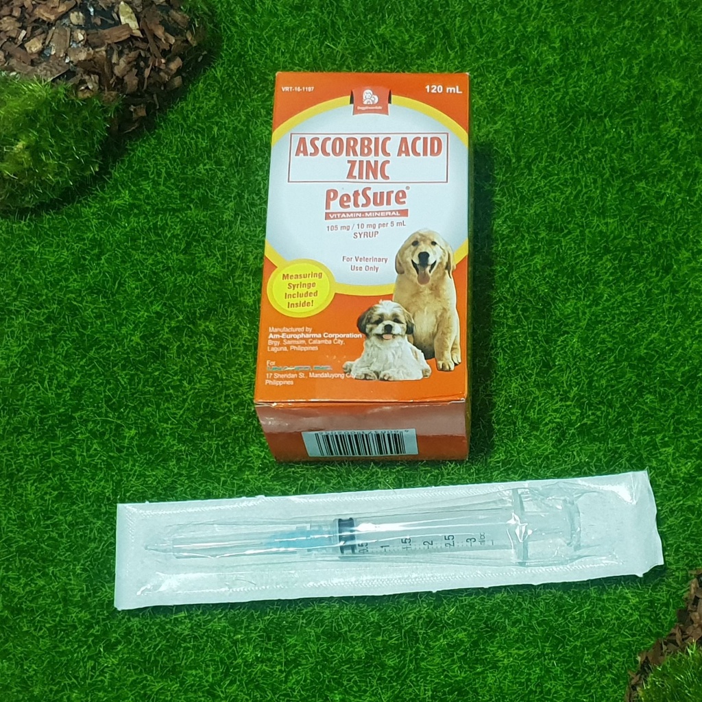 PETSURE Vitamin C Dog Vitamins IMMUNE BOOSTER for Pets 120ml with FREE Syringe Shopee Philippines