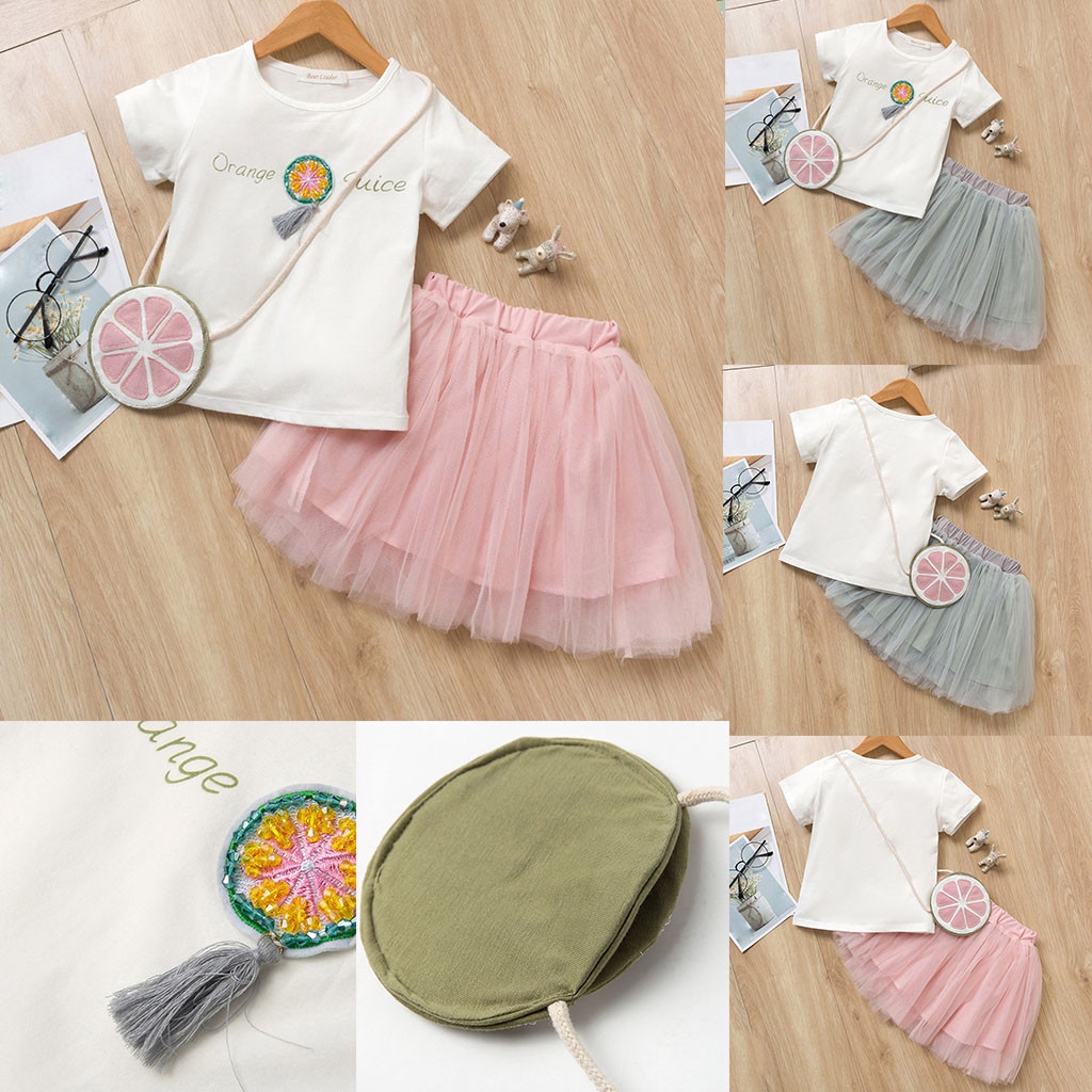 Toddler Baby Girls Fly Sleeve Cute Lemon Print Shirt Tops Ripped Jean Shorts 2PCS Summer Outfits Set