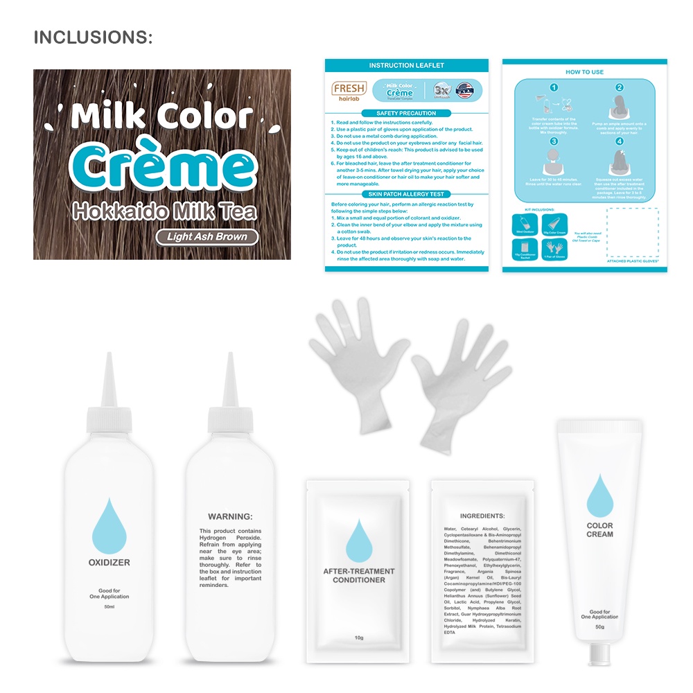 FRESH Hairlab Milk Color Creme Hokkaido Milk Tea Light Ash Brown 100ml