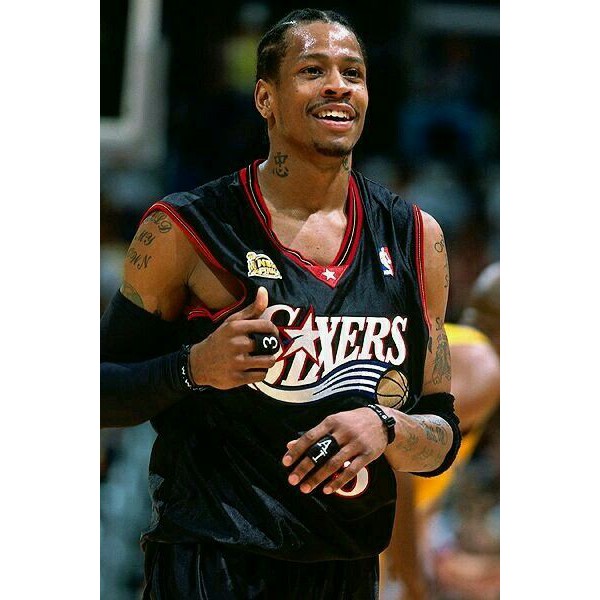 allen iverson black sixers jersey