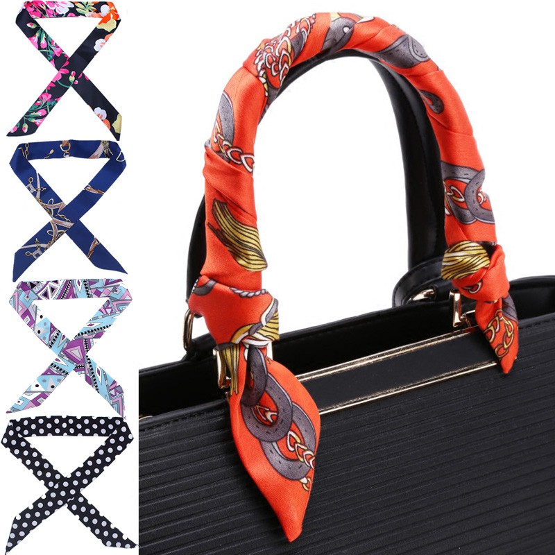 2Pcs Scarves Twilly Ribbon Tied The Bag Handle Decoration Ribbon Scarf Wrap