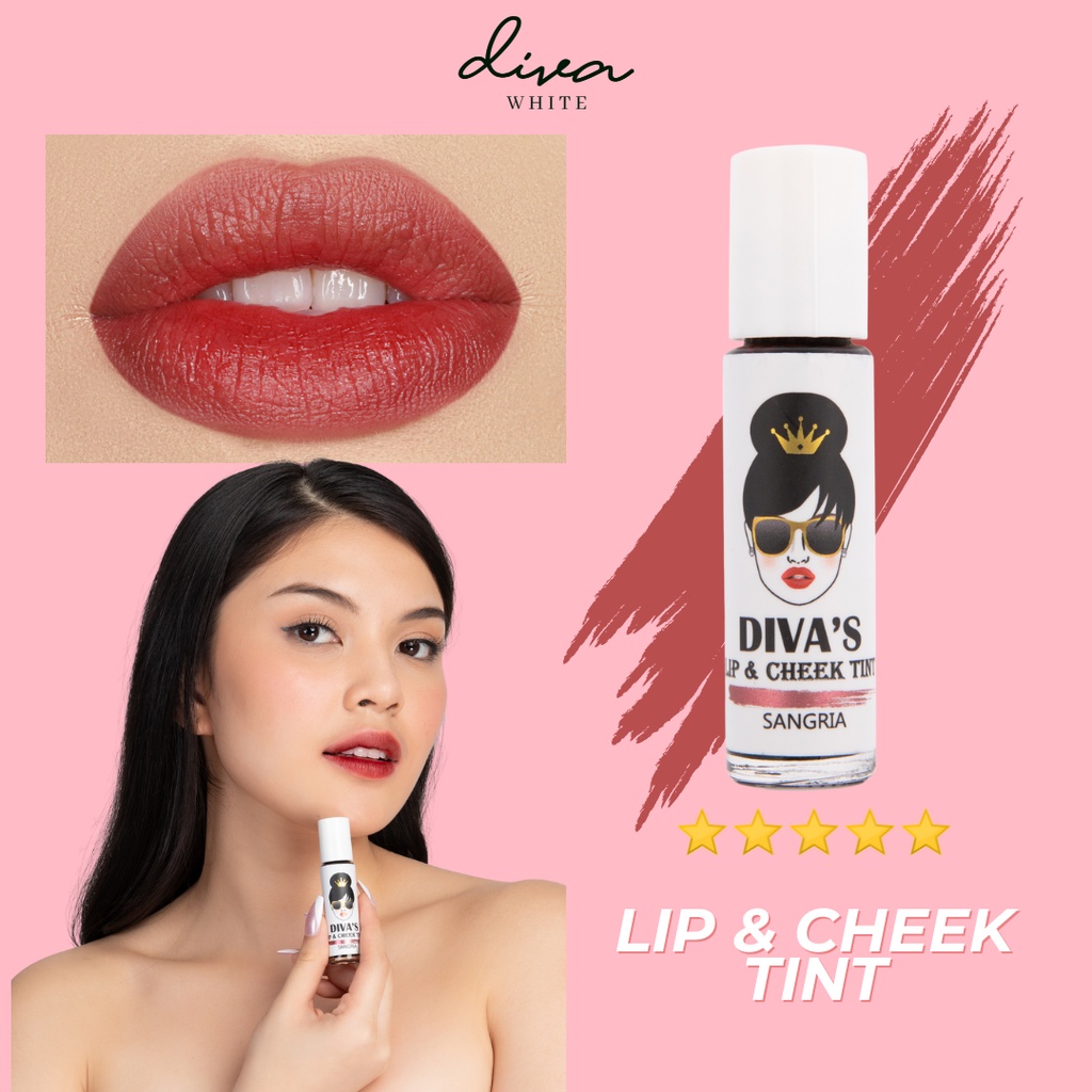 Diva White Lip and Cheek Tint 10ml [Water-Based, Eye Shadow, Cheek Tint ...